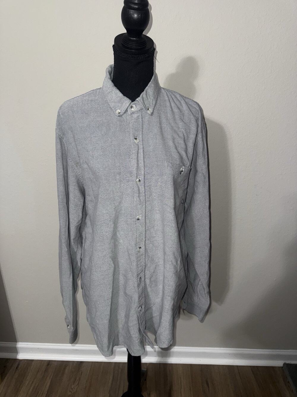 Free Fly Bamboo Flannel Shirt Mens XL Blue Solid Gorpcore Outdoor Casual Fishing